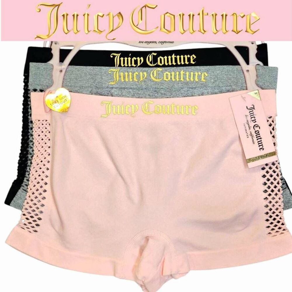 Juicy‎ Couture Logo Band Sexy Cut-Out 3Pk Boyshorts